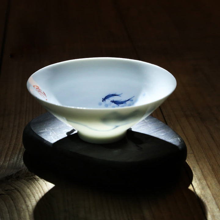 Buddha Stones Vintage Prune Orchidée Bambou Chrysanthème Lotus Koi Poisson Tasse à Thé en Céramique Tasses à Thé Kung Fu