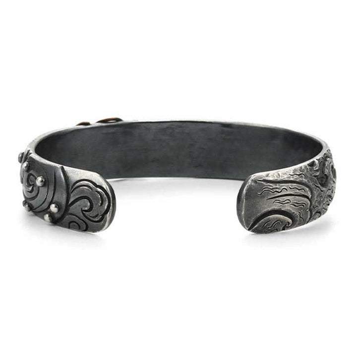 Bracelet en argent sterling 999 et or 990 avec Buddha Stones, poisson koï, porte-bonheur, richesse, succès - image 10