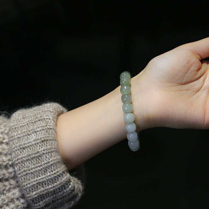 Bracelet de bénédiction porte-bonheur en jade dégradé de Buddha Stones