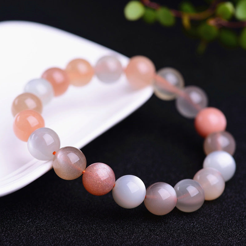 Bracelet de richesse positif en pierre de lune naturelle