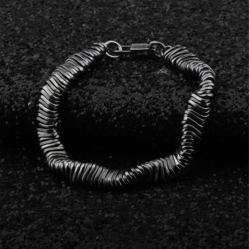Bracelet chaîne de guérison de richesse au design torsadé vintage en argent sterling 925 Buddha Stones - image 1