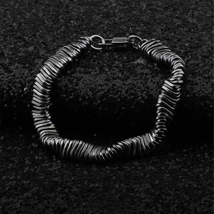 Bracelet chaîne de guérison de richesse au design torsadé vintage en argent sterling 925 Buddha Stones - image 1