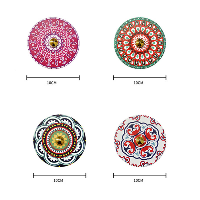 Brûleur d'encens en céramique avec bâton de bénédiction et Buddha Stones à motifs colorés