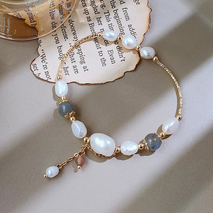Bracelet d'optimisme en perles de quartz fraise et pierre de lune Buddha Stones - image 5
