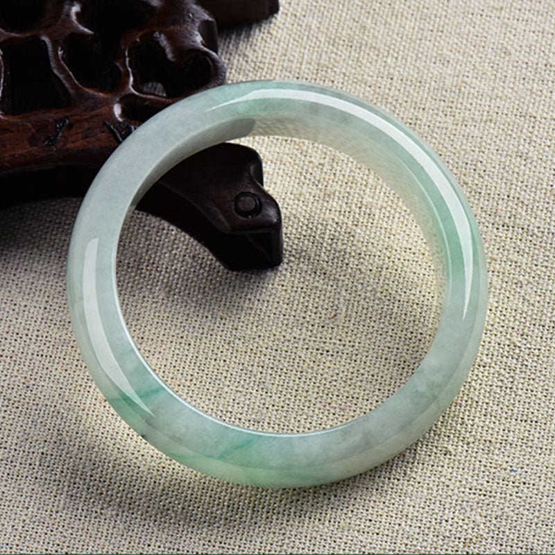 Bracelet jonc en jade naturel, porte-bonheur, guérison et prospérité