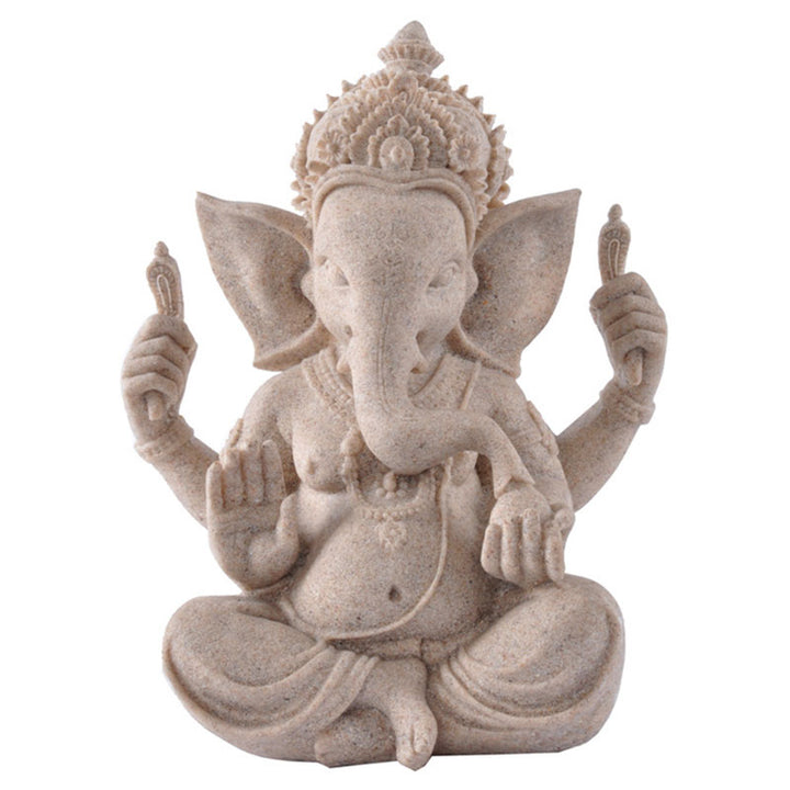 Buddha Stones Ganesh Ganpati Statue d'éléphant Richesse Bénédiction Décoration de la maison