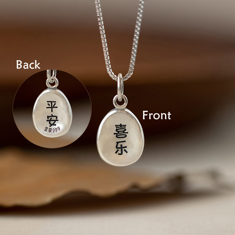 Collier pendentif en argent sterling 925 Buddha Stones en argent sterling 999, symbole de la paix et de la joie, symbole de la chance et de la fortune