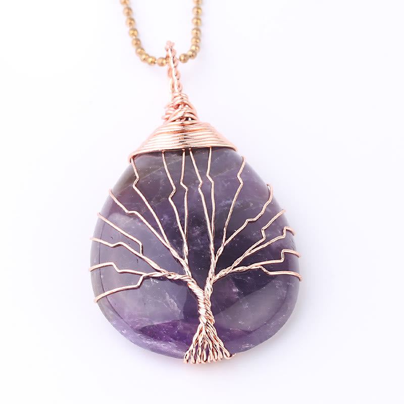 Collier pendentif en cristal de quartz naturel avec énergie de guérison de l'arbre de vie en Buddha Stones - image 4