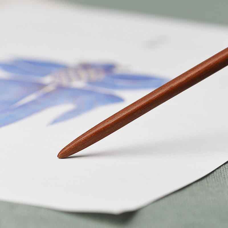 Épingle à cheveux de protection en feuille de ginkgo en agate verte et bois de santal rouge