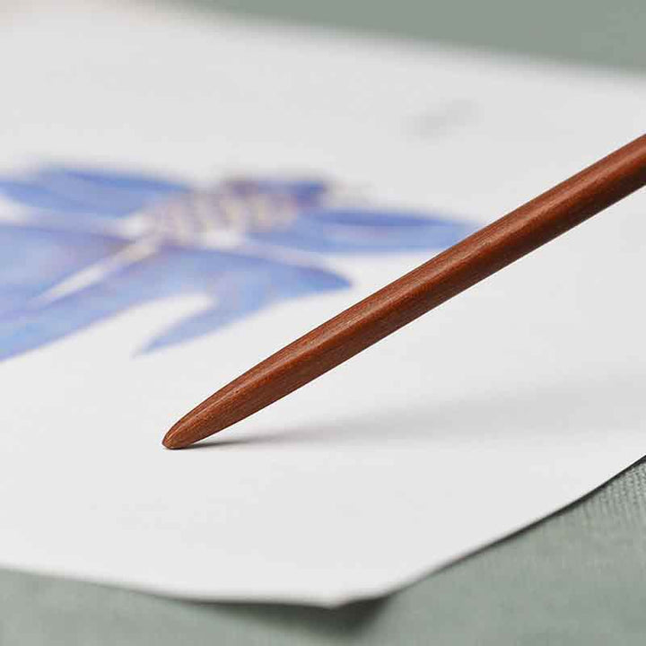 Épingle à cheveux de protection en feuille de ginkgo en agate verte et bois de santal rouge