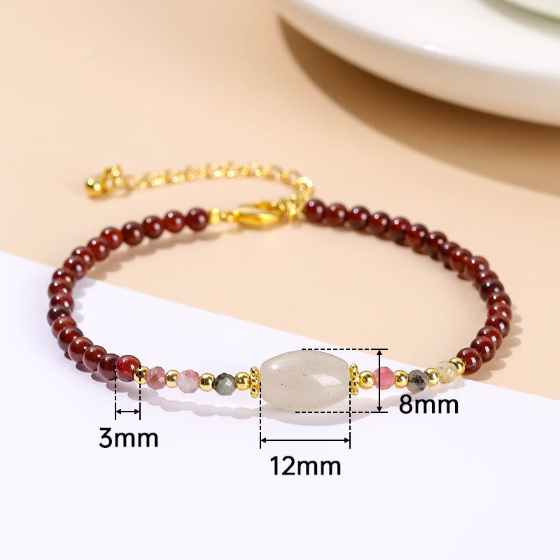 Bracelet Passion en perles de jade, tourmaline et grenat de Buddha Stones