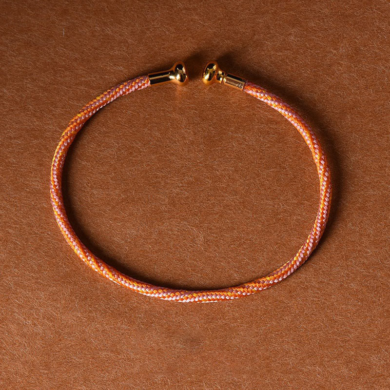 Bracelet manchette tressé fait main avec Buddha Stones au design simple - Rose orange - image 21