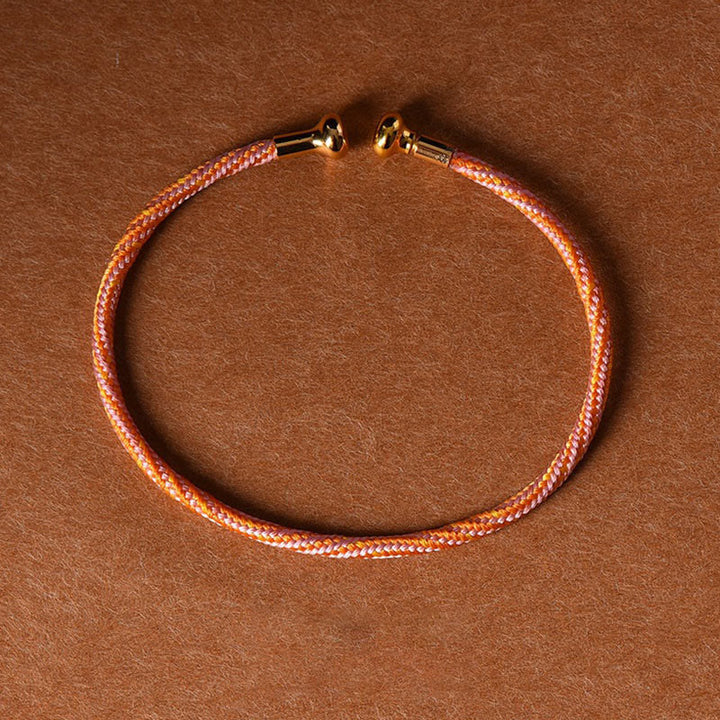 Bracelet manchette tressé fait main avec Buddha Stones au design simple - Rose orange - image 21