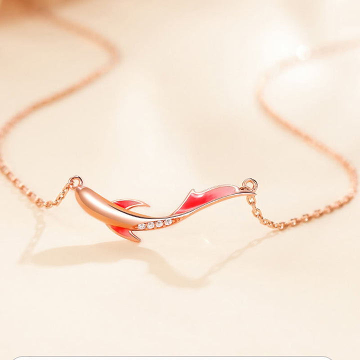 Collier pendentif porte-bonheur en argent sterling 925 Buddha Stones et poisson Koi en zircon - image 4