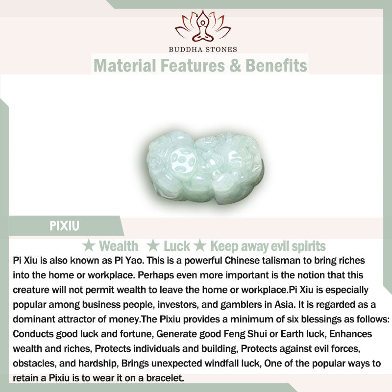 Pendentif de voiture en Buddha Stones FengShui Jade PiXiu Bénédiction Décoration