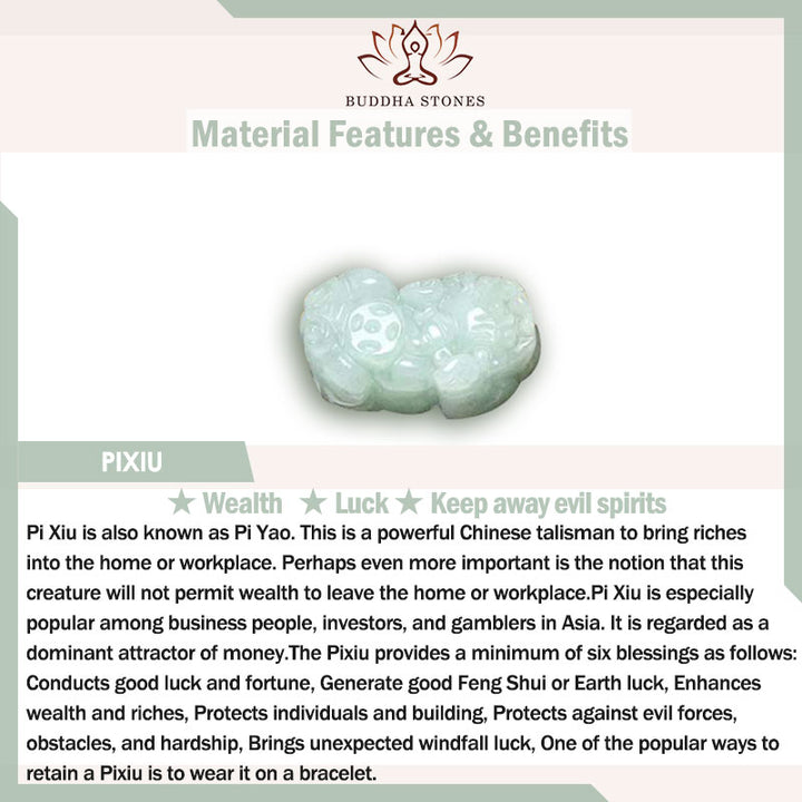 Bracelet de réussite en forme de pomme et de courge de Bouddha en Buddha Stones en jade naturel Pi Xiu