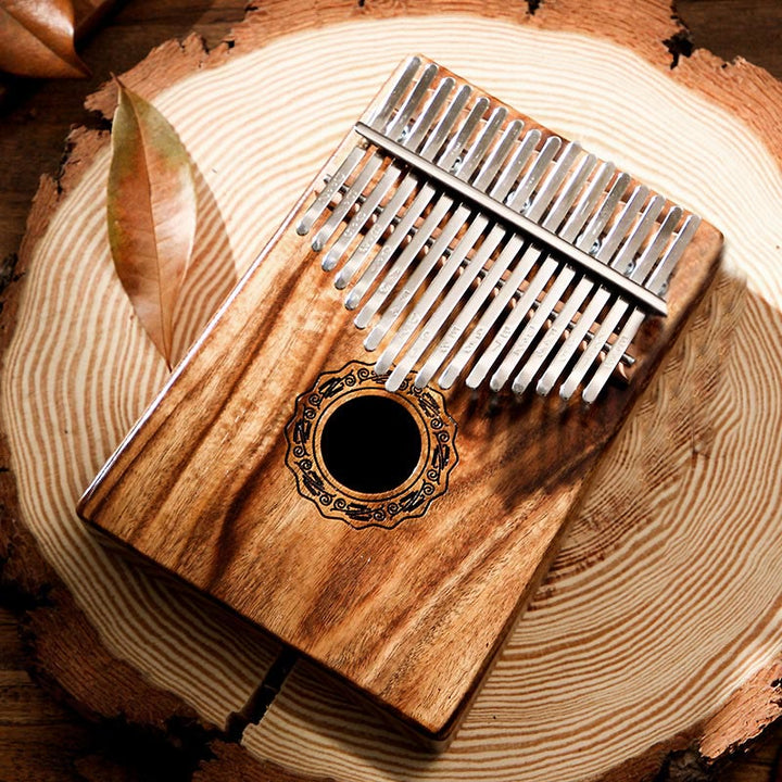 Piano à pouce Kalimba 17 touches Buddha Stones en bois d'acajou, acacia, noyer, piano à doigts portable