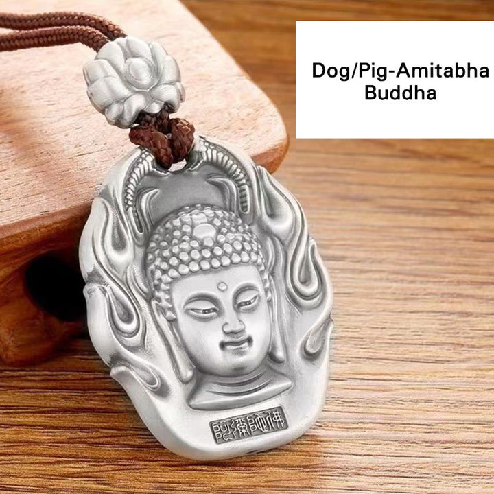 Buddha Stones Bouddha du zodiaque chinois Om Mani Padme Hum Lotus Compassion - Chien/Cochon - Bouddha Amitabha - image 19