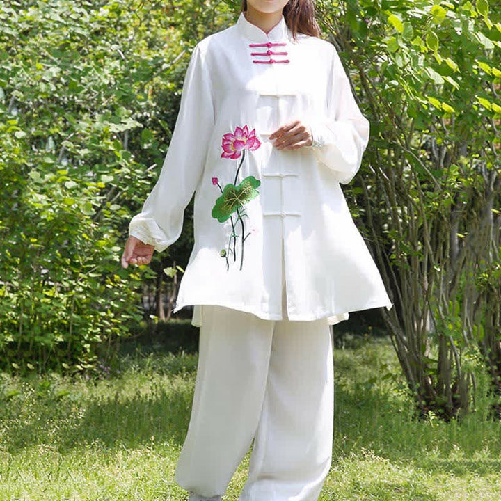 Ensemble de vêtements pour femmes Buddha Stones, fleur de lotus, motif feuille, Tai Chi, méditation, prière, pratique spirituelle zen - image 9