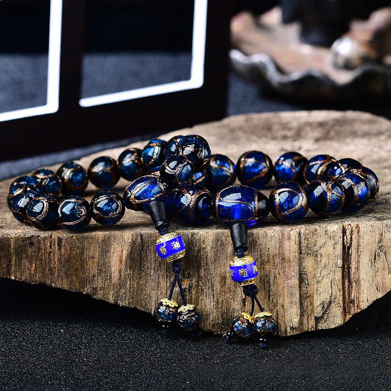 Bracelet de guérison tibétain en agate veine de dragon