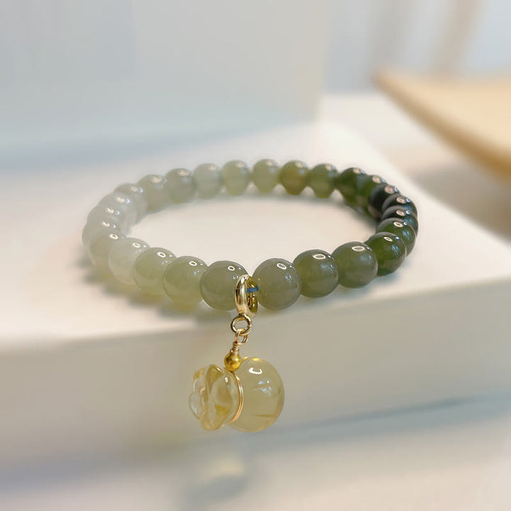 Bracelet porte-bonheur en perles de jade Hetian naturel Buddha Stones