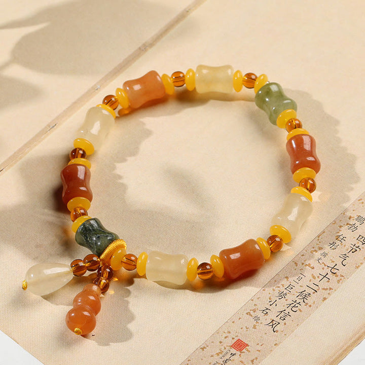 Bracelet porte-bonheur en jade de soie doré naturel