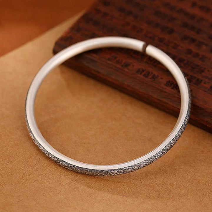 Bracelet porte-bonheur vintage en argent sterling 999 Buddha Stones et nuages ​​de bon augure - image 4
