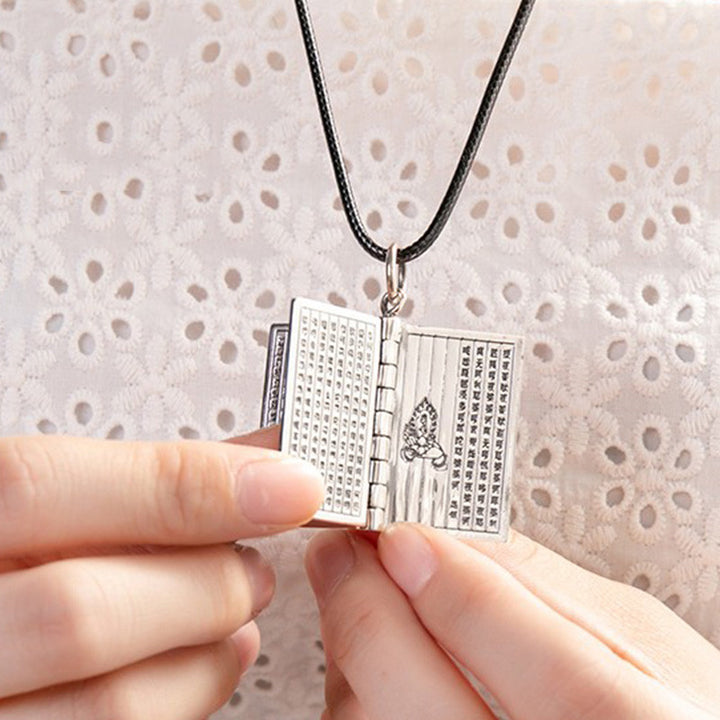 Collier pendentif en argent sterling 990 Buddha Stones et cœur Sutra de la grande compassion Shurangama Mantra Lotus Vajra Peace - image 6