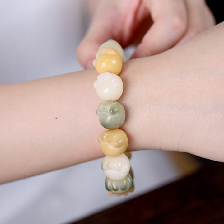 Bracelet d'harmonie calme avec pattes de chat mignon en Buddha Stones et graines de Bodhi multicouches - image 7