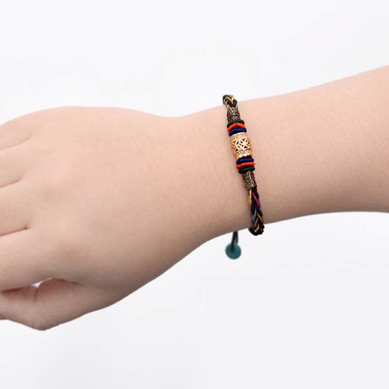 Buddha Stones en fil tissé fait main avec huit fils et pièces de cuivre