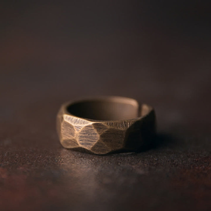 Bague de richesse en cuivre au design simple et tibétain avec Buddha Stones - 49,6 mm - 6 mm - image 9