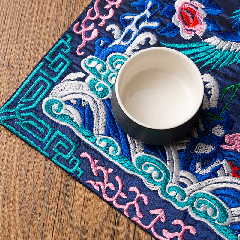 Dessous de Buddha Stones Phoenix Dragon Kirin Dessous de verre pour tasse à thé Dessous de verre Kung Fu