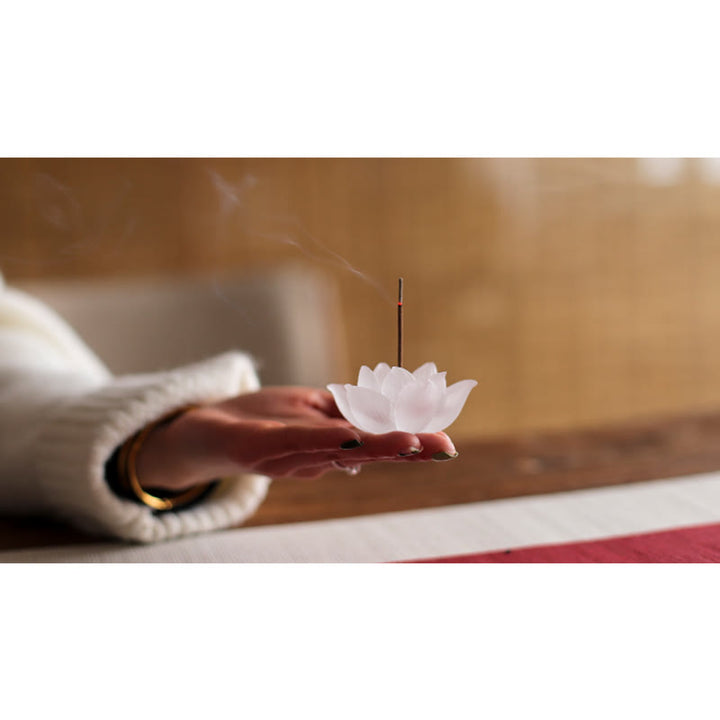 Brûle-encens en forme de bâton de méditation et de guérison en cristal Lotus Liuli de Buddha Stones - image 25