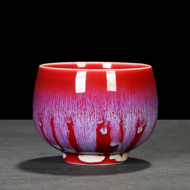Tasse à thé en céramique avec changement de glaçure au four chinois Jianzhan, Buddha Stones , tasse à thé Tenmoku Kung Fu