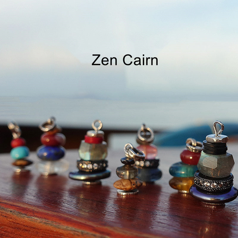 Collier pendentif calme en Buddha Stones Zen Cairn Labradorite Divers cristaux - image 1