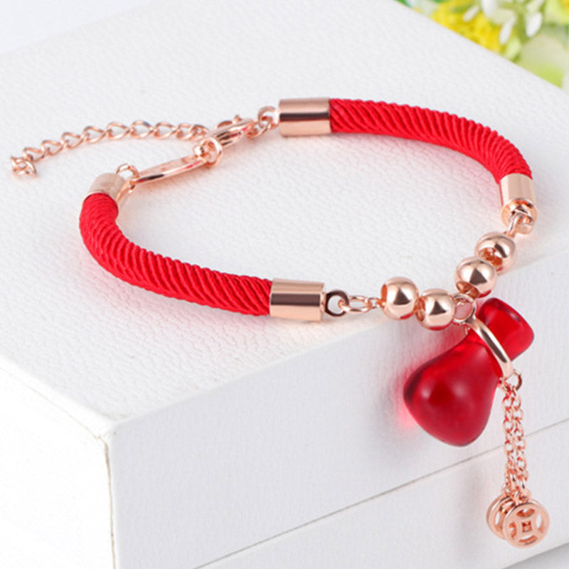 Bracelet en corde rouge et agate rouge Buddha Stones et attracteur de richesse