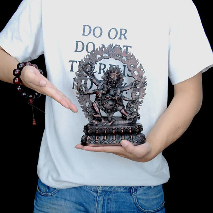 Statue de Bouddha en cuivre de la compassion de Mahakala du Tibet