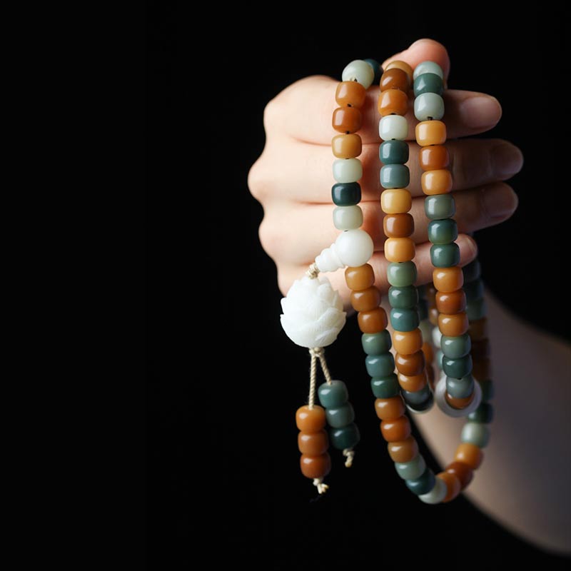 Collier Bracelet Harmonie Mala Bodhi Lotus Buddha Stones