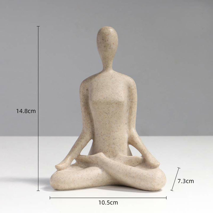 Sculpture abstraite en résine représentant un exercice de méditation et de yoga, décoration de bureau