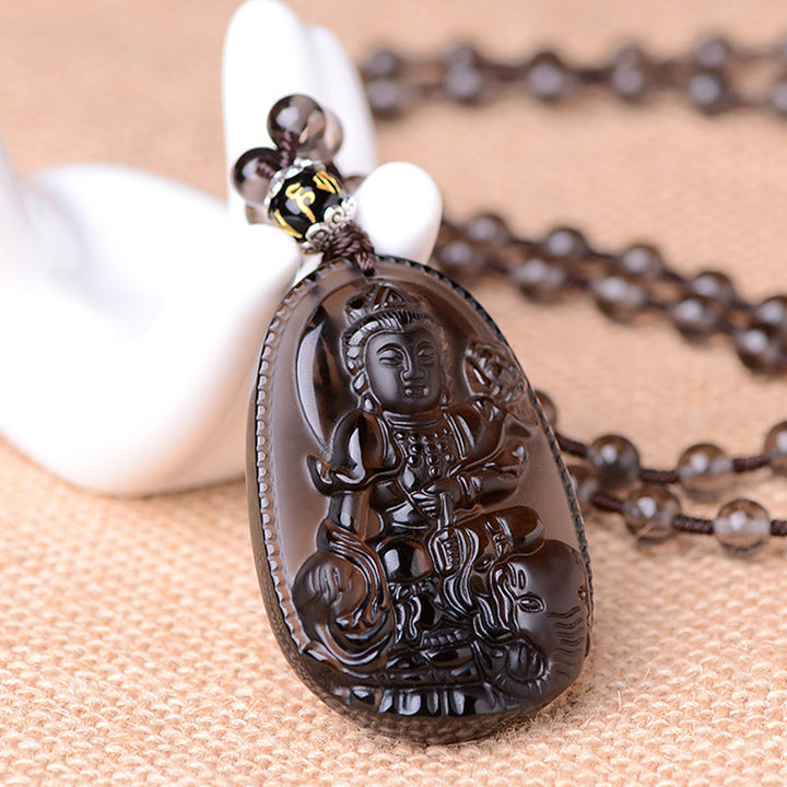 Collier de protection en obsidienne du zodiaque chinois