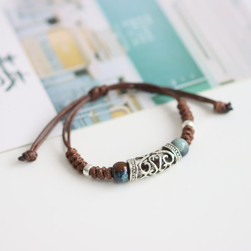 Bracelet de richesse en perles de céramique du Tibet