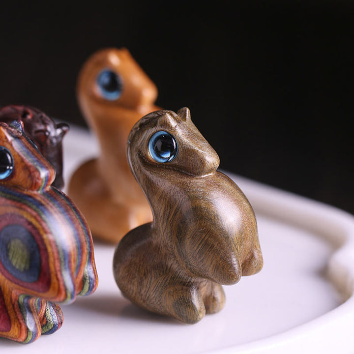 Buddha Stones Petite Feuille Bois de Santal Rouge Bois de Santal Vert Mini Cheval Porte-Bonheur Protection Décoration