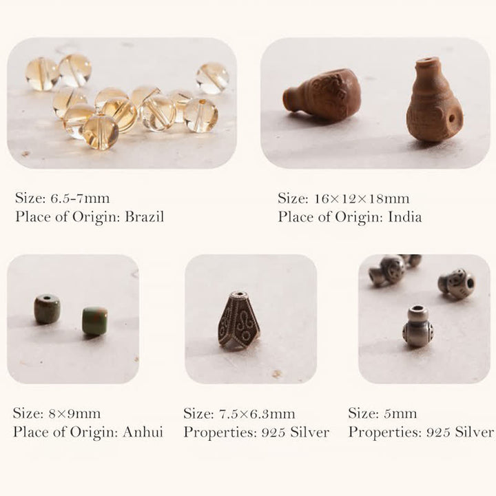 Bracelet Mala 108 Buddha Stones, citrine, bois de santal, turquoise, protection et prospérité - image 11