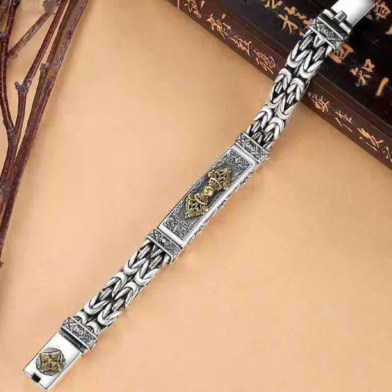 Bracelet d'équilibre en cuivre tressé torsadé Vajra Dorje Buddha Stones
