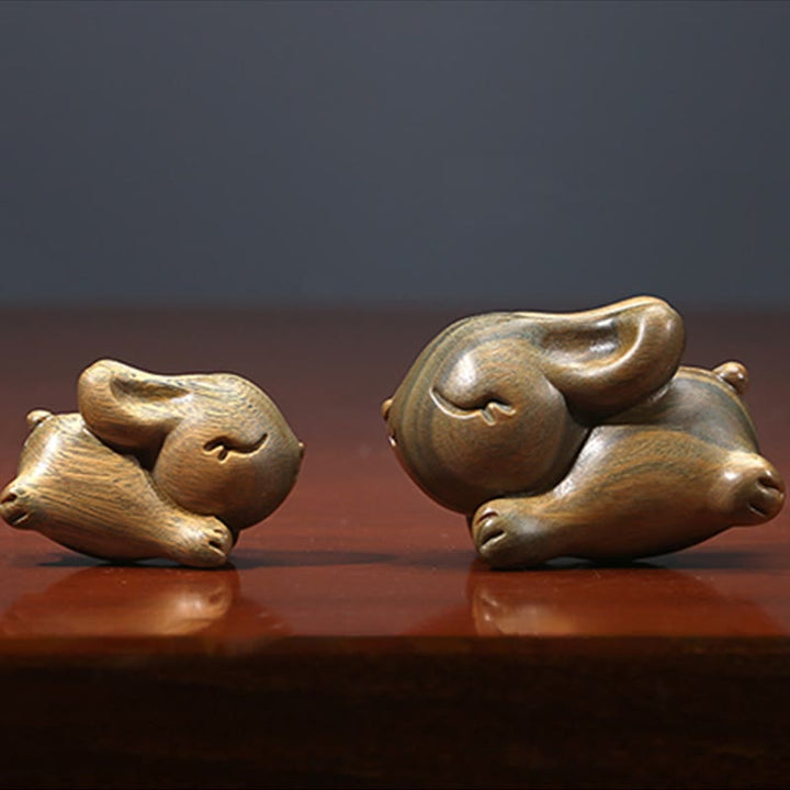 Buddha Stones de Santal Vert Petit Mini Lapin Mignon Lapin Décorations de Paix - image 16