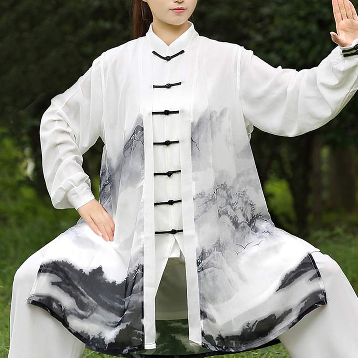 Ensemble de vêtements unisexe 3 pièces pour peinture à l'encre, méditation, prière, spirituel, zen, tai-chi, qigong - US12，UK/AU16，EU44 (3XL) - image 0