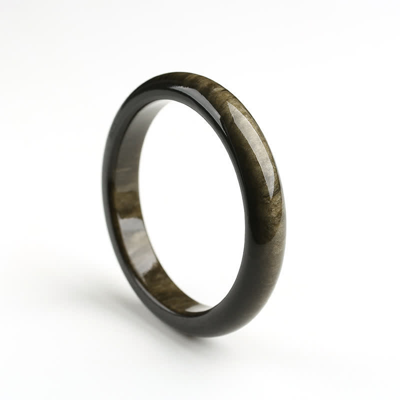 Bracelet de protection en obsidienne dorée et argentée avec Buddha Stones