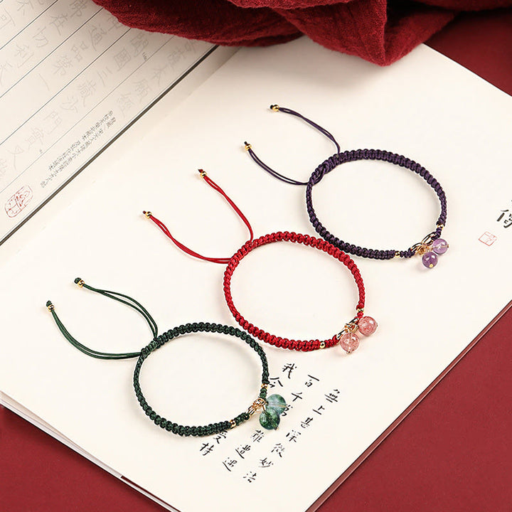 Bracelet de perles fantômes vertes améthyste en quartz fraise naturel Buddha Stones