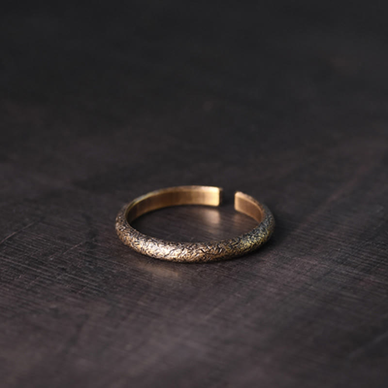 Bague de couple porte-bonheur en cuivre au design texturé vintage tibétain