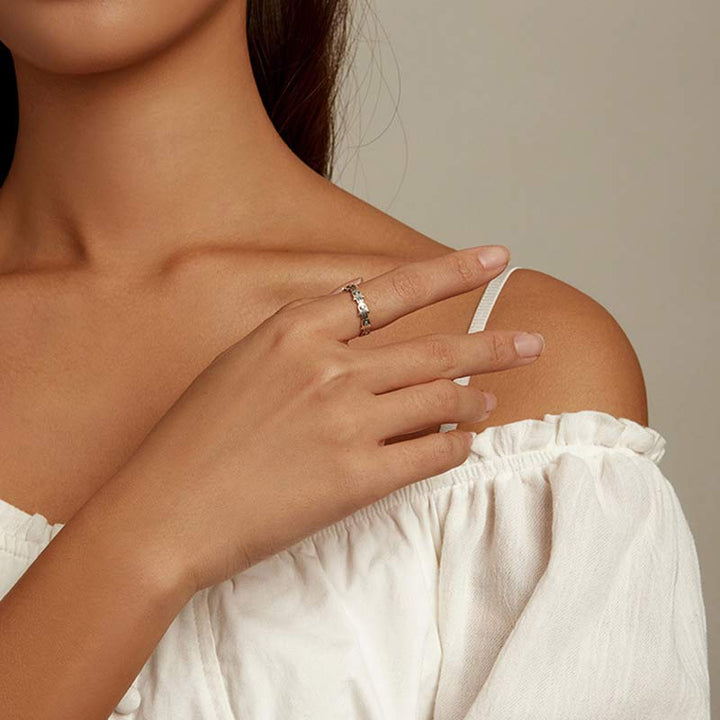 Bague ajustable en argent sterling 925 avec symbole Hamsa et zircone de Buddha Stones - image 2